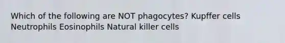 Which of the following are NOT phagocytes? Kupffer cells Neutrophils Eosinophils Natural killer cells