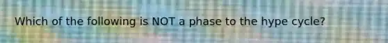 Which of the following is NOT a phase to the hype cycle?