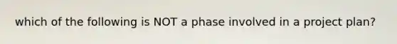 which of the following is NOT a phase involved in a project plan?