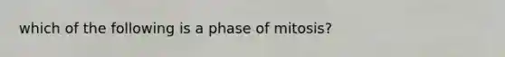 which of the following is a phase of mitosis?