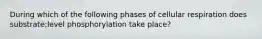 During which of the following phases of cellular respiration does substrate;level phosphorylation take place?