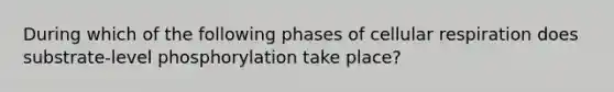 During which of the following phases of cellular respiration does substrate-level phosphorylation take place?