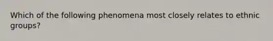 Which of the following phenomena most closely relates to ethnic groups?