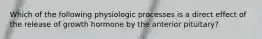 Which of the following physiologic processes is a direct effect of the release of growth hormone by the anterior pituitary?