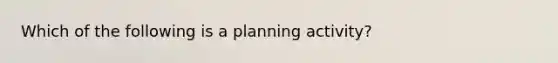 Which of the following is a planning activity?