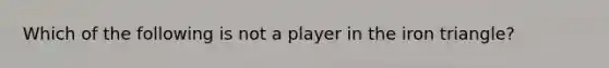 Which of the following is not a player in the iron triangle?