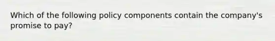 Which of the following policy components contain the company's promise to pay?