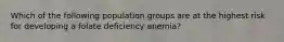 Which of the following population groups are at the highest risk for developing a folate deficiency anemia?