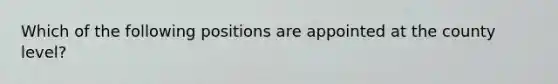 Which of the following positions are appointed at the county level?