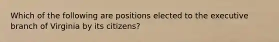 Which of the following are positions elected to the executive branch of Virginia by its citizens?