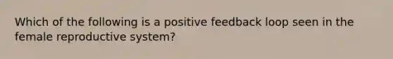 Which of the following is a positive feedback loop seen in the female reproductive system?