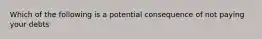 Which of the following is a potential consequence of not paying your debts