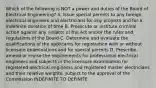 Which of the following is NOT a power and duties of the Board of Electrical Engineering? A. Issue special permits to any foreign electrical engineers and electricians for any projects and for a indefinite duration of time B. Prosecute or institute criminal action against any violator of the Act and/or the rules and regulations of the Board C. Determine and evaluate the qualifications of the applicants for registration with or without licensure examinations and for special permits D. Prescribe, amend or revise the requirements for professional electrical engineers and subjects in the licensure examination for registered electrical engineers and registered master electricians and their relative weights, subject to the approval of the Commission INDEFINITE TO DEFINITE