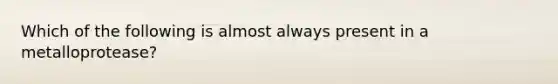 Which of the following is almost always present in a metalloprotease?