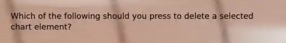 Which of the following should you press to delete a selected chart element?