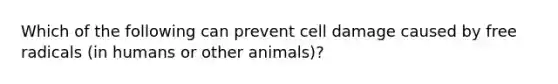 Which of the following can prevent cell damage caused by free radicals (in humans or other animals)?