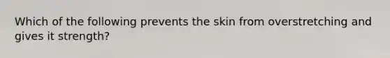 Which of the following prevents the skin from overstretching and gives it strength?