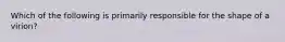 Which of the following is primarily responsible for the shape of a virion?