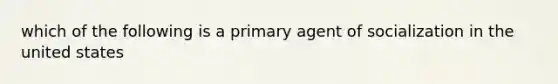 which of the following is a primary agent of socialization in the united states