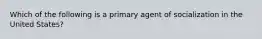 Which of the following is a primary agent of socialization in the United States?