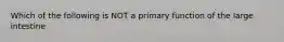 Which of the following is NOT a primary function of the large intestine