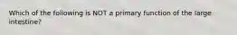 Which of the following is NOT a primary function of the large intestine?