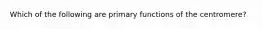 Which of the following are primary functions of the centromere?