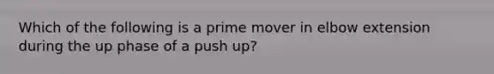 Which of the following is a prime mover in elbow extension during the up phase of a push up?