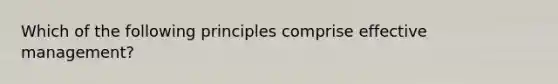 Which of the following principles comprise effective management?