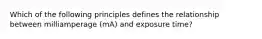 Which of the following principles defines the relationship between milliamperage (mA) and exposure time?