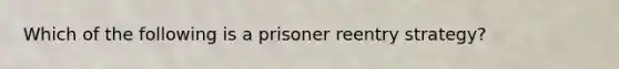 Which of the following is a prisoner reentry strategy?