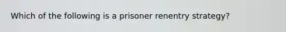 Which of the following is a prisoner renentry strategy?