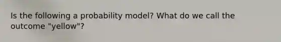 Is the following a probability​ model? What do we call the outcome "yellow"?