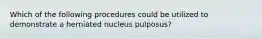 Which of the following procedures could be utilized to demonstrate a herniated nucleus pulposus?