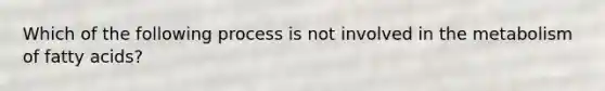 Which of the following process is not involved in the metabolism of fatty acids?