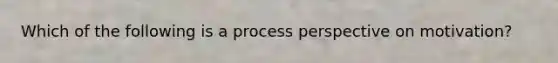 Which of the following is a process perspective on motivation?