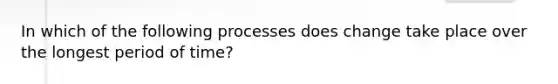 In which of the following processes does change take place over the longest period of time?