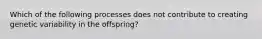 Which of the following processes does not contribute to creating genetic variability in the offspring?