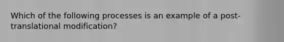 Which of the following processes is an example of a post-translational modification?