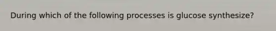 During which of the following processes is glucose synthesize?