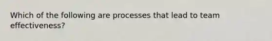 Which of the following are processes that lead to team effectiveness?