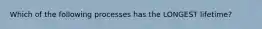 Which of the following processes has the LONGEST lifetime?