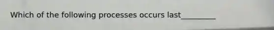 Which of the following processes occurs last_________