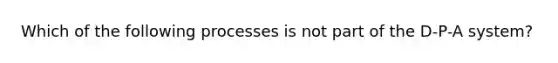 Which of the following processes is not part of the D-P-A system?