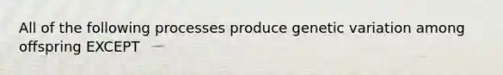 All of the following processes produce genetic variation among offspring EXCEPT