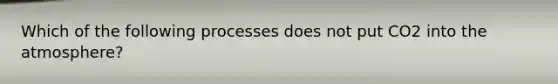 Which of the following processes does not put CO2 into the atmosphere?