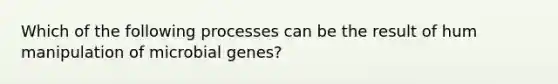 Which of the following processes can be the result of hum manipulation of microbial genes?