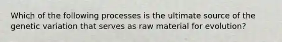 Which of the following processes is the ultimate source of the genetic variation that serves as raw material for evolution?