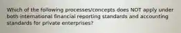 Which of the following processes/concepts does NOT apply under both international financial reporting standards and accounting standards for private enterprises?