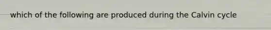 which of the following are produced during the Calvin cycle
